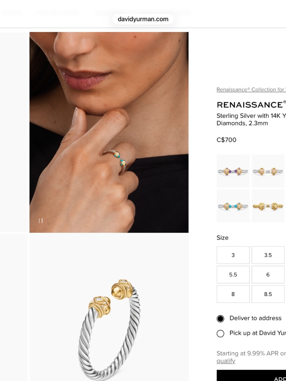 David Yurman renaissance ring - Picture 3 of 6